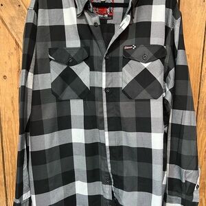 DIXXON Black and White Checkered Flannel Shirt